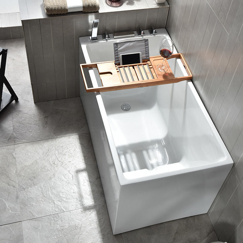 Acrylic Soaking Bathtub Antique Finish Rectangular Bathtub (Shelf not Included) Clearhalo 'Bathroom Remodel & Bathroom Fixtures' 'Bathtubs' 'Home Improvement' 'home_improvement' 'home_improvement_bathtubs' 'Showers & Bathtubs' 6778960