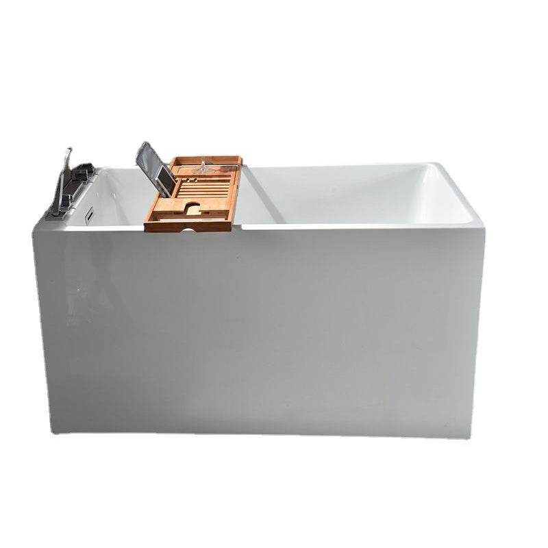 Acrylic Soaking Bathtub Antique Finish Rectangular Bathtub (Shelf not Included) Clearhalo 'Bathroom Remodel & Bathroom Fixtures' 'Bathtubs' 'Home Improvement' 'home_improvement' 'home_improvement_bathtubs' 'Showers & Bathtubs' 6778961