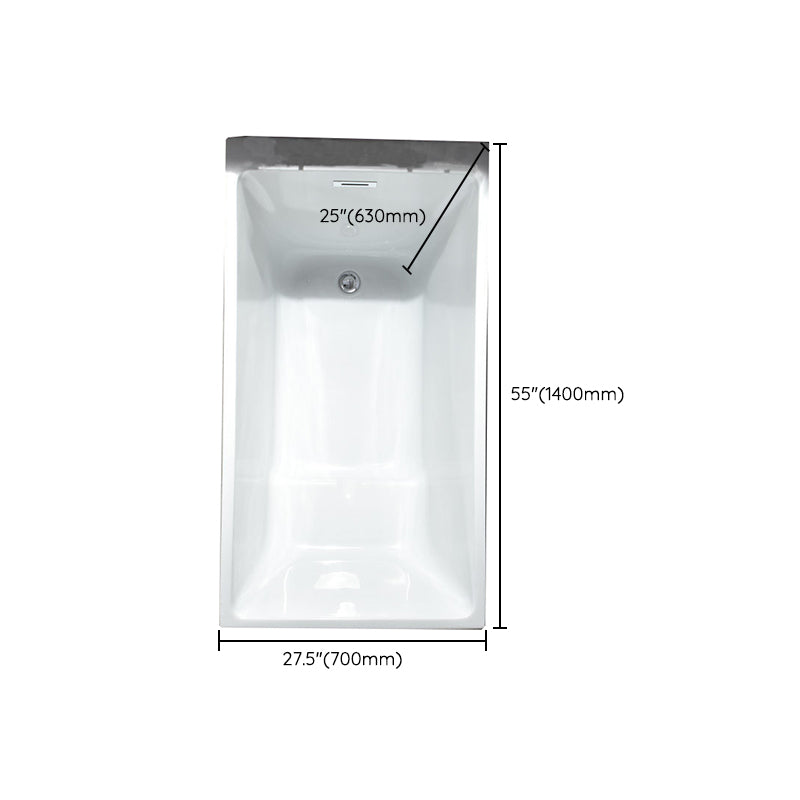 Acrylic Soaking Bathtub Antique Finish Rectangular Bathtub (Shelf not Included) Clearhalo 'Bathroom Remodel & Bathroom Fixtures' 'Bathtubs' 'Home Improvement' 'home_improvement' 'home_improvement_bathtubs' 'Showers & Bathtubs' 6778968