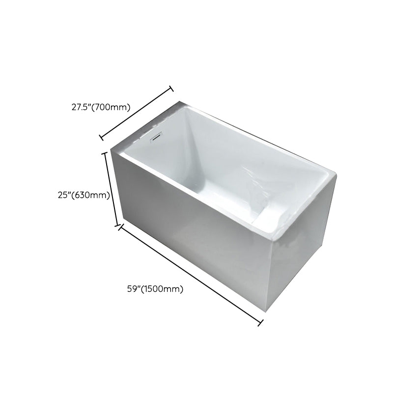 Acrylic Soaking Bathtub Antique Finish Rectangular Bathtub (Shelf not Included) Clearhalo 'Bathroom Remodel & Bathroom Fixtures' 'Bathtubs' 'Home Improvement' 'home_improvement' 'home_improvement_bathtubs' 'Showers & Bathtubs' 6778971