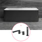 Stone Rectangular Soaking Bathtub Antique Finish Back to Wall Bath Tub Black White Tub with Black 3-Piece Set Clearhalo 'Bathroom Remodel & Bathroom Fixtures' 'Bathtubs' 'Home Improvement' 'home_improvement' 'home_improvement_bathtubs' 'Showers & Bathtubs' 6779036