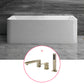 Stone Rectangular Soaking Bathtub Antique Finish Back to Wall Bath Tub White Tub with Golden 3-Piece Set Clearhalo 'Bathroom Remodel & Bathroom Fixtures' 'Bathtubs' 'Home Improvement' 'home_improvement' 'home_improvement_bathtubs' 'Showers & Bathtubs' 6779042