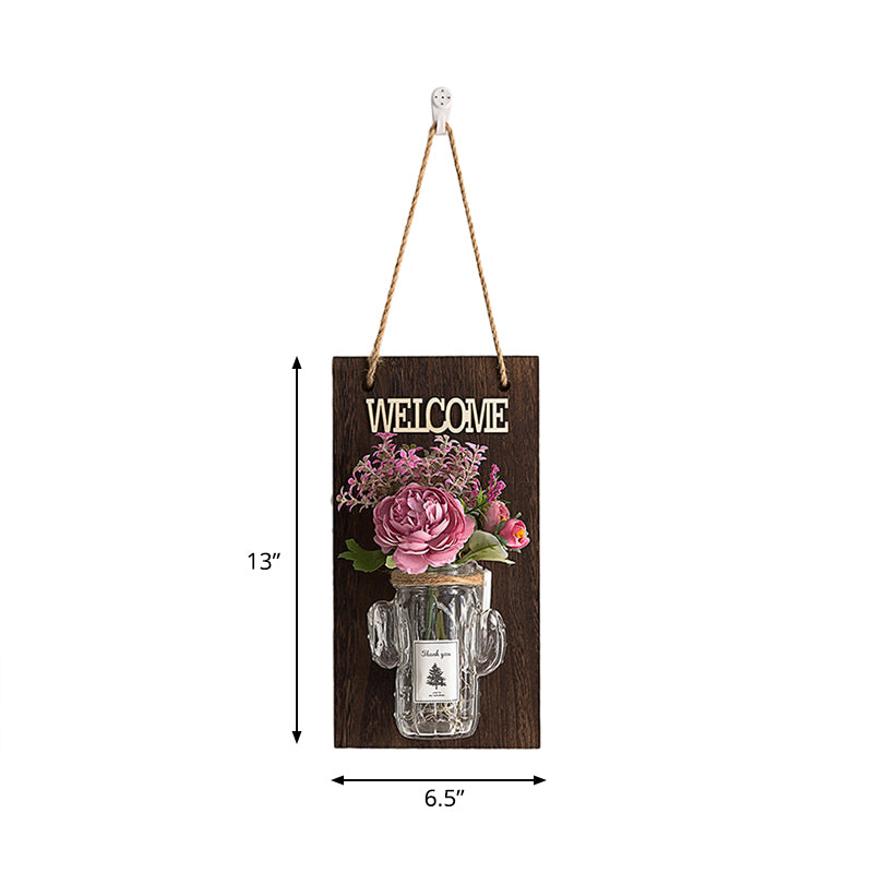Purple Flower Wall String Lights Rustic Style Clear Glass Shade Wall Sconce for Cafe Clearhalo 'Wall Lamps & Sconces' 'Wall Lights' Lighting' 678205