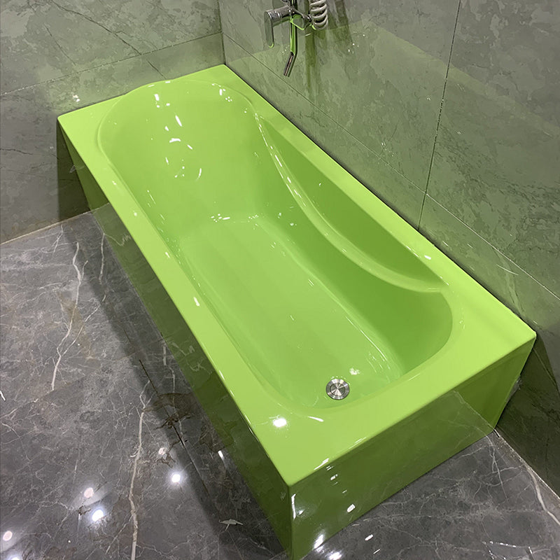 Soaking Bathtub Acrylic Antique Finish Rectangular Back to Wall Bath Tub Green Clearhalo 'Bathroom Remodel & Bathroom Fixtures' 'Bathtubs' 'Home Improvement' 'home_improvement' 'home_improvement_bathtubs' 'Showers & Bathtubs' 6782240