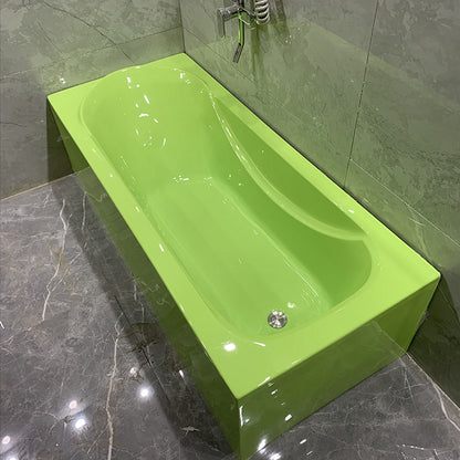 Soaking Bathtub Acrylic Antique Finish Rectangular Back to Wall Bath Tub Green Clearhalo 'Bathroom Remodel & Bathroom Fixtures' 'Bathtubs' 'Home Improvement' 'home_improvement' 'home_improvement_bathtubs' 'Showers & Bathtubs' 6782240