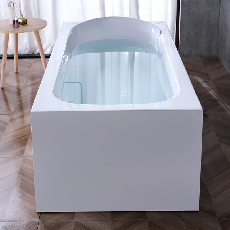Soaking Bathtub Acrylic Antique Finish Rectangular Back to Wall Bath Tub Clearhalo 'Bathroom Remodel & Bathroom Fixtures' 'Bathtubs' 'Home Improvement' 'home_improvement' 'home_improvement_bathtubs' 'Showers & Bathtubs' 6782243