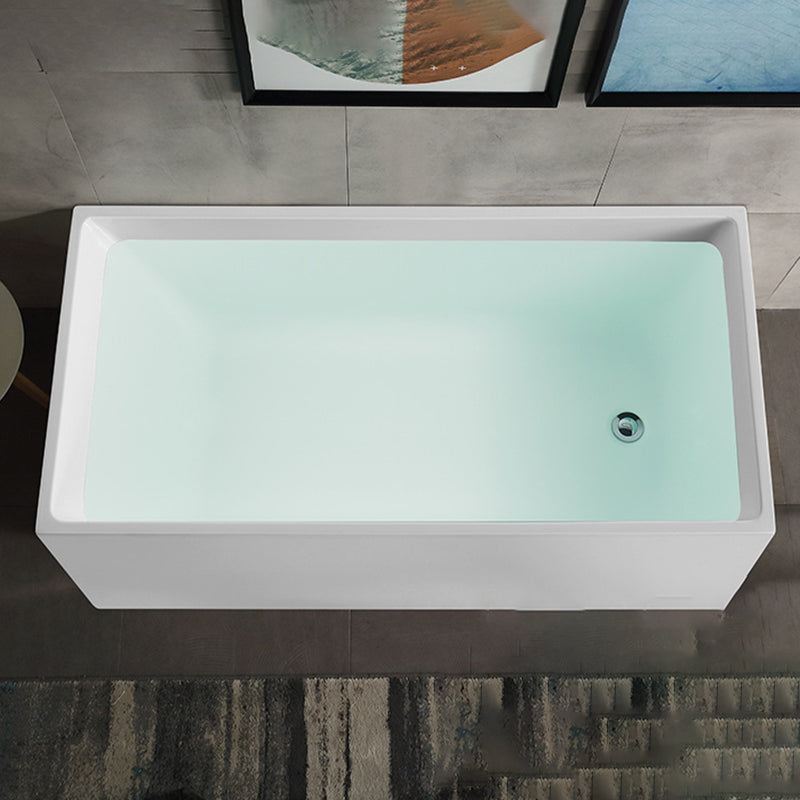 Antique Finish Soaking Bathtub Acrylic Rectangular Back to Wall Bath Tub 67"L x 30"W x 24"H Clearhalo 'Bathroom Remodel & Bathroom Fixtures' 'Bathtubs' 'Home Improvement' 'home_improvement' 'home_improvement_bathtubs' 'Showers & Bathtubs' 6782274