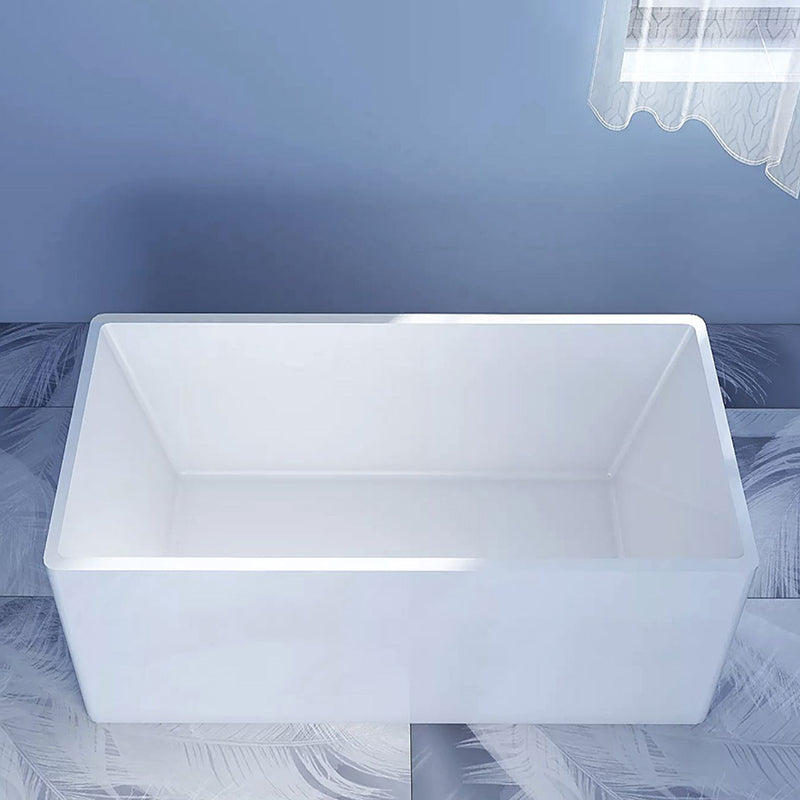 Antique Finish Soaking Bathtub Acrylic Rectangular Back to Wall Bath Tub 59"L x 30"W x 24"H Clearhalo 'Bathroom Remodel & Bathroom Fixtures' 'Bathtubs' 'Home Improvement' 'home_improvement' 'home_improvement_bathtubs' 'Showers & Bathtubs' 6782275
