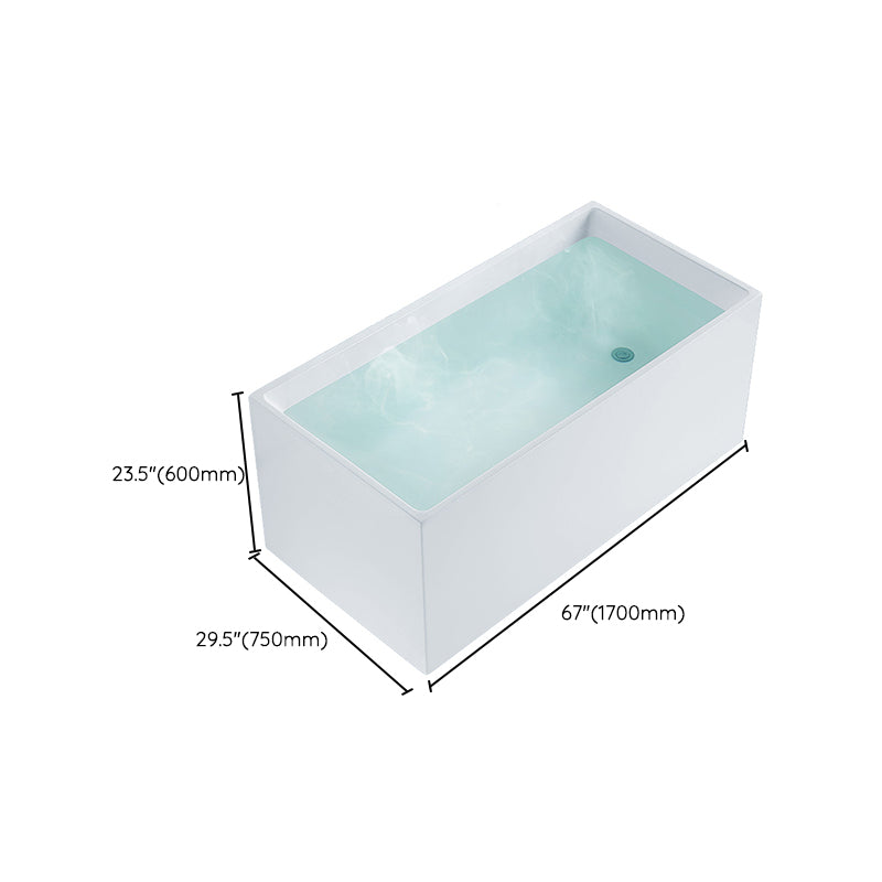 Antique Finish Soaking Bathtub Acrylic Rectangular Back to Wall Bath Tub Clearhalo 'Bathroom Remodel & Bathroom Fixtures' 'Bathtubs' 'Home Improvement' 'home_improvement' 'home_improvement_bathtubs' 'Showers & Bathtubs' 6782290