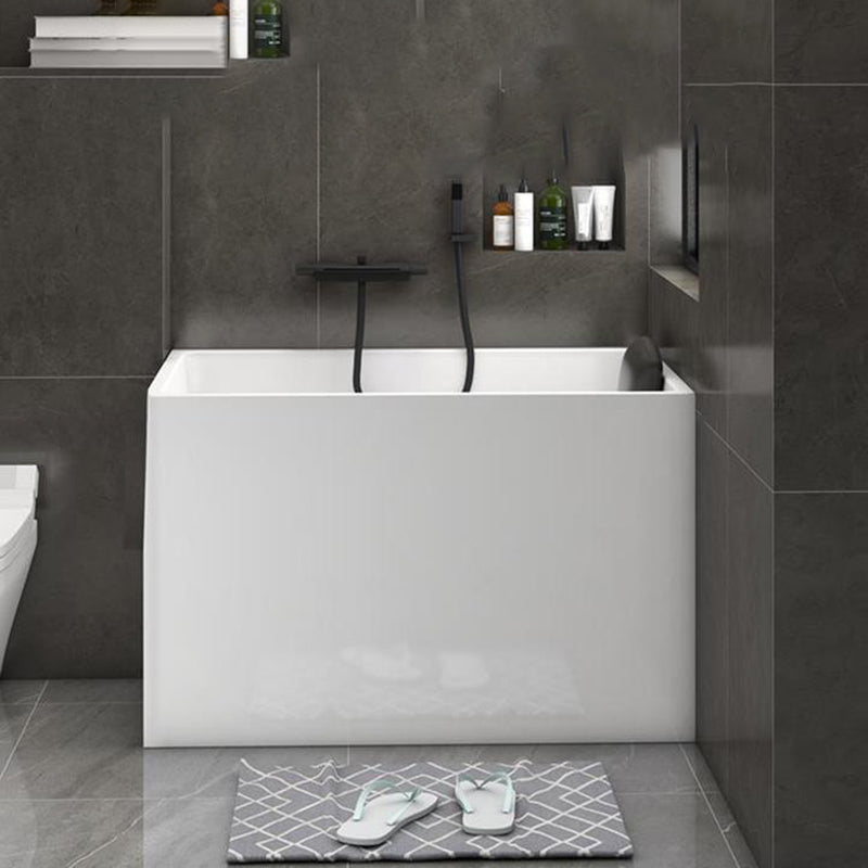 Back to Wall Soaking Bathtub Antique Finish Rectangular Acrylic Bath Tub 39"L x 27"W x 25"H Without Seat Clearhalo 'Bathroom Remodel & Bathroom Fixtures' 'Bathtubs' 'Home Improvement' 'home_improvement' 'home_improvement_bathtubs' 'Showers & Bathtubs' 6782310