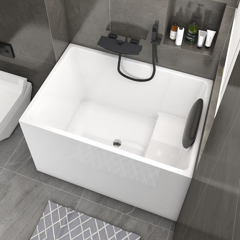 Back to Wall Soaking Bathtub Antique Finish Rectangular Acrylic Bath Tub With Seat Clearhalo 'Bathroom Remodel & Bathroom Fixtures' 'Bathtubs' 'Home Improvement' 'home_improvement' 'home_improvement_bathtubs' 'Showers & Bathtubs' 6782311