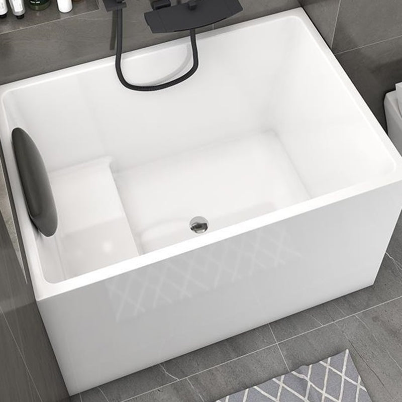 Back to Wall Soaking Bathtub Antique Finish Rectangular Acrylic Bath Tub 51"L x 27"W x 25"H With Seat Clearhalo 'Bathroom Remodel & Bathroom Fixtures' 'Bathtubs' 'Home Improvement' 'home_improvement' 'home_improvement_bathtubs' 'Showers & Bathtubs' 6782315