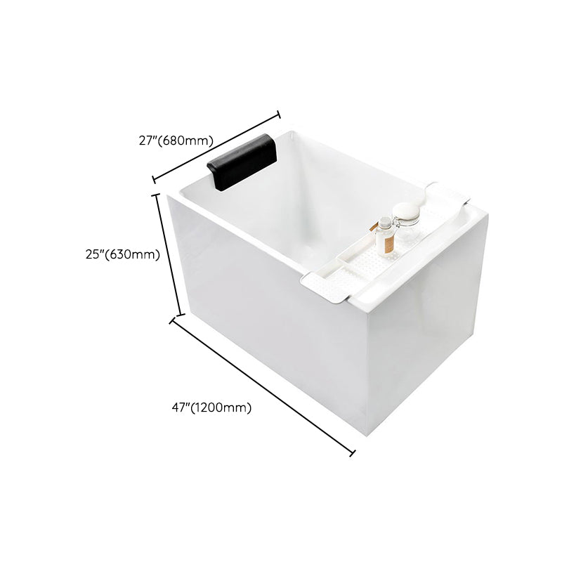 Back to Wall Soaking Bathtub Antique Finish Rectangular Acrylic Bath Tub Clearhalo 'Bathroom Remodel & Bathroom Fixtures' 'Bathtubs' 'Home Improvement' 'home_improvement' 'home_improvement_bathtubs' 'Showers & Bathtubs' 6782329