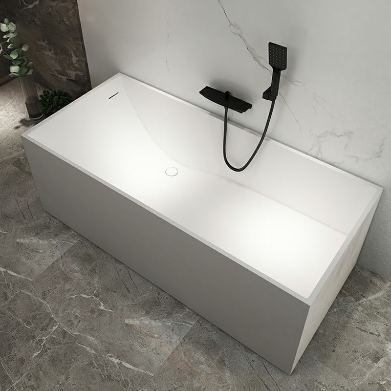 Stone Soaking Bathtub Antique Finish Rectangular Modern Bath Tub Matte White Clearhalo 'Bathroom Remodel & Bathroom Fixtures' 'Bathtubs' 'Home Improvement' 'home_improvement' 'home_improvement_bathtubs' 'Showers & Bathtubs' 6782350