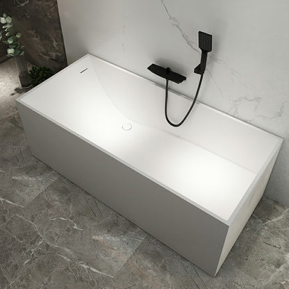 Stone Soaking Bathtub Antique Finish Rectangular Modern Bath Tub Matte White Clearhalo 'Bathroom Remodel & Bathroom Fixtures' 'Bathtubs' 'Home Improvement' 'home_improvement' 'home_improvement_bathtubs' 'Showers & Bathtubs' 6782350