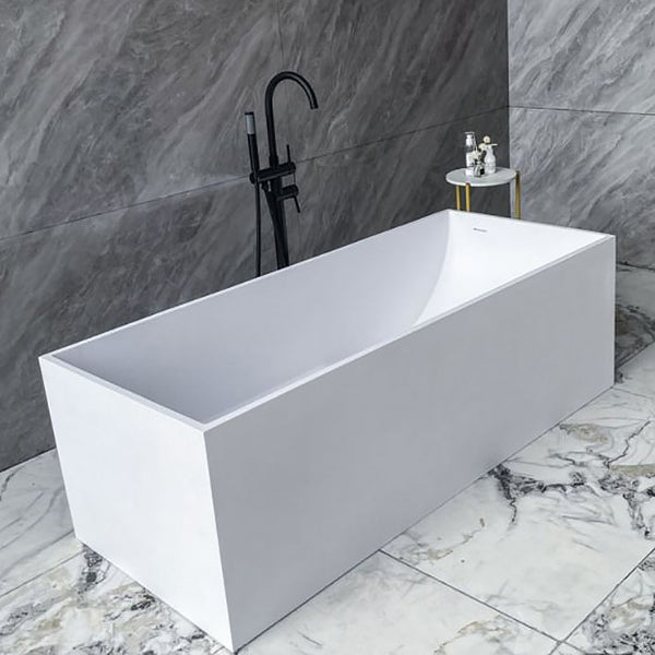 Stone Soaking Bathtub Antique Finish Rectangular Modern Bath Tub White Clearhalo 'Bathroom Remodel & Bathroom Fixtures' 'Bathtubs' 'Home Improvement' 'home_improvement' 'home_improvement_bathtubs' 'Showers & Bathtubs' 6782351