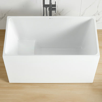 Soaking Back to Wall Bathtub Antique Finish Acrylic Bath Tub 35"L x 28"W x 29"H