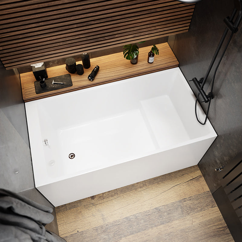 Soaking Bathtub Antique Finish Rectangular Back to Wall Bath Tub With Seat Tub Clearhalo 'Bathroom Remodel & Bathroom Fixtures' 'Bathtubs' 'Home Improvement' 'home_improvement' 'home_improvement_bathtubs' 'Showers & Bathtubs' 6782393