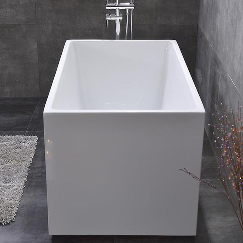 Soaking Acrylic Bathtub Antique Finish Rectangular Back to Wall Bath Tub 43"L x 27"W x 25"H Without Seat Clearhalo 'Bathroom Remodel & Bathroom Fixtures' 'Bathtubs' 'Home Improvement' 'home_improvement' 'home_improvement_bathtubs' 'Showers & Bathtubs' 6782417