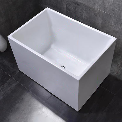 Soaking Acrylic Bathtub Antique Finish Rectangular Back to Wall Bath Tub Without Seat Clearhalo 'Bathroom Remodel & Bathroom Fixtures' 'Bathtubs' 'Home Improvement' 'home_improvement' 'home_improvement_bathtubs' 'Showers & Bathtubs' 6782418