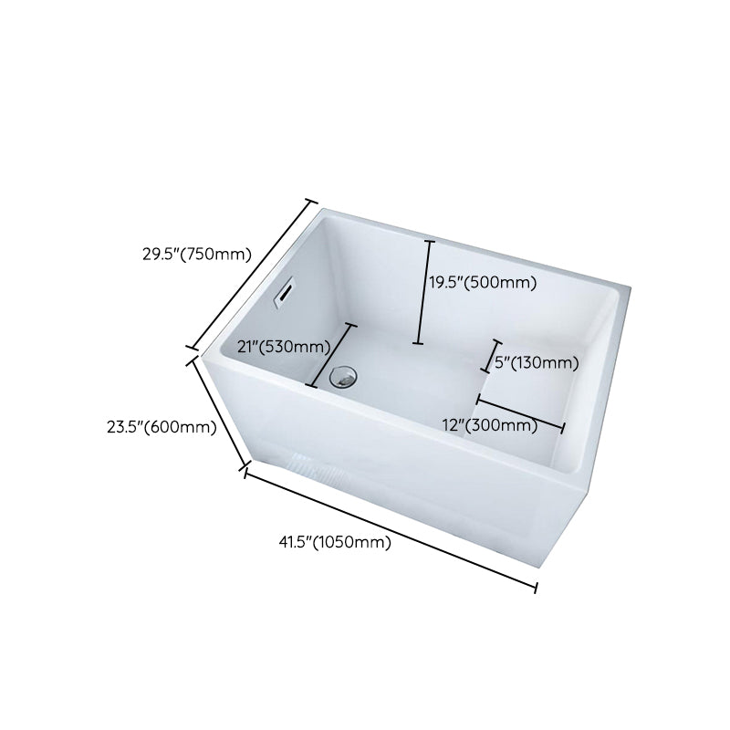 Soaking Acrylic Bathtub Antique Finish Rectangular Back to Wall Bath Tub Clearhalo 'Bathroom Remodel & Bathroom Fixtures' 'Bathtubs' 'Home Improvement' 'home_improvement' 'home_improvement_bathtubs' 'Showers & Bathtubs' 6782432