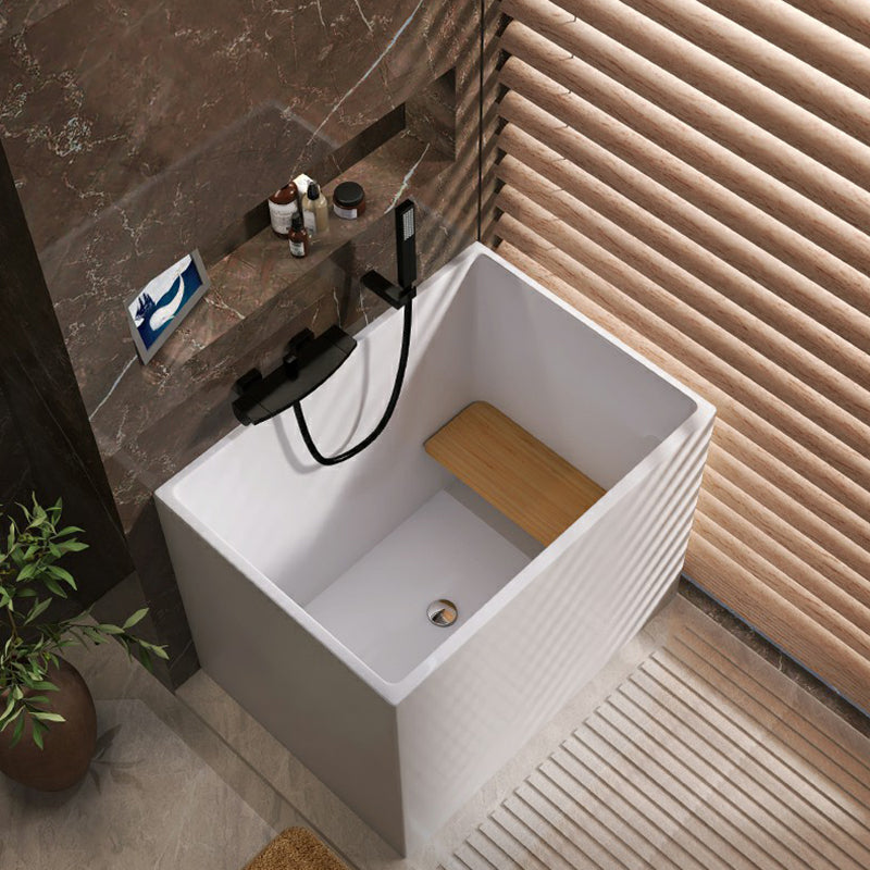 Soaking Acrylic Bathtub Antique Finish Rectangular Flat Bottom Bath Tub 31"L x 24"W x 27"H Tub with Wall Mounted Faucets Clearhalo 'Bathroom Remodel & Bathroom Fixtures' 'Bathtubs' 'Home Improvement' 'home_improvement' 'home_improvement_bathtubs' 'Showers & Bathtubs' 6782459