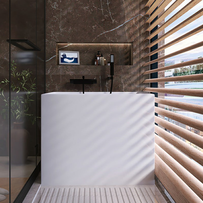 Soaking Acrylic Bathtub Antique Finish Rectangular Flat Bottom Bath Tub 39"L x 24"W x 27"H Tub with Wall Mounted Faucets Clearhalo 'Bathroom Remodel & Bathroom Fixtures' 'Bathtubs' 'Home Improvement' 'home_improvement' 'home_improvement_bathtubs' 'Showers & Bathtubs' 6782464