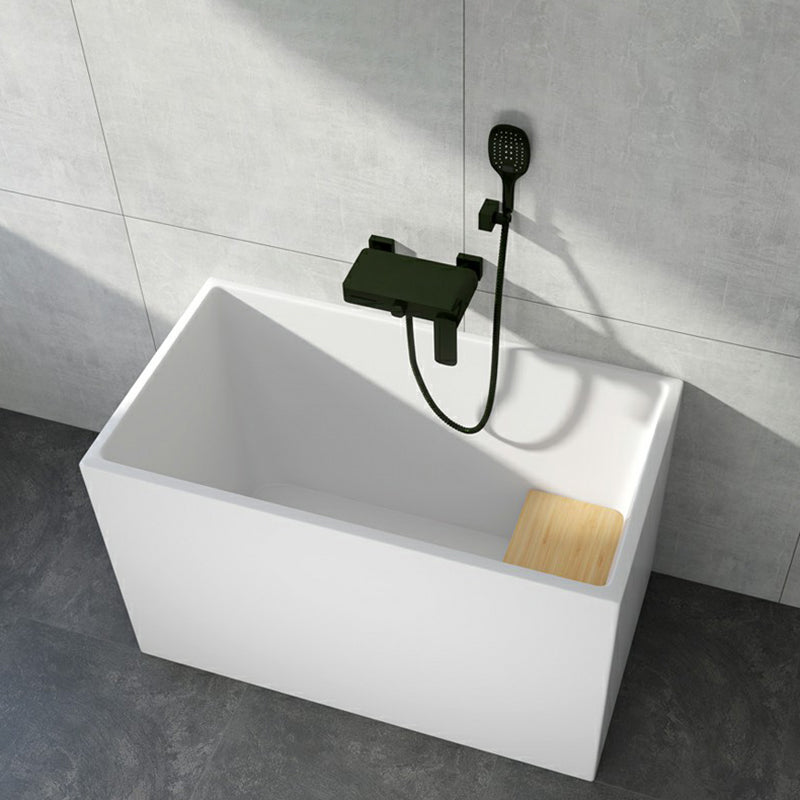 Soaking Acrylic Bathtub Antique Finish Rectangular Flat Bottom Bath Tub 43"L x 24"W x 27"H Tub with Wall Mounted Faucets Clearhalo 'Bathroom Remodel & Bathroom Fixtures' 'Bathtubs' 'Home Improvement' 'home_improvement' 'home_improvement_bathtubs' 'Showers & Bathtubs' 6782475