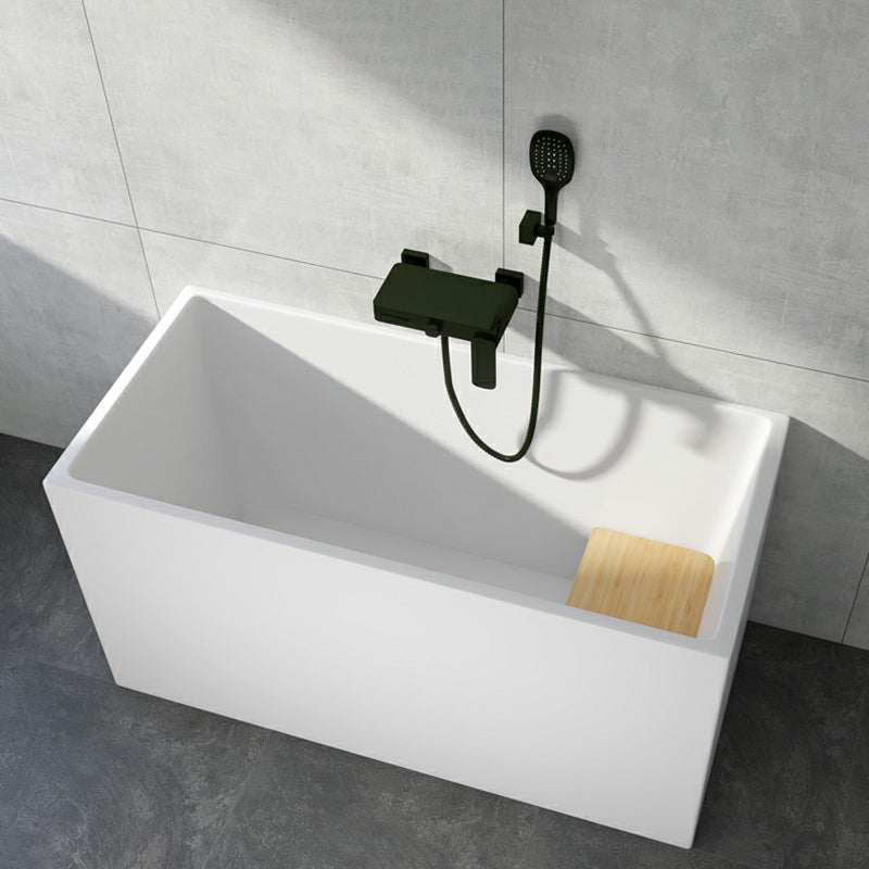 Soaking Acrylic Bathtub Antique Finish Rectangular Flat Bottom Bath Tub 51"L x 24"W x 27"H Tub with Wall Mounted Faucets Clearhalo 'Bathroom Remodel & Bathroom Fixtures' 'Bathtubs' 'Home Improvement' 'home_improvement' 'home_improvement_bathtubs' 'Showers & Bathtubs' 6782477