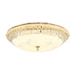 Dome White Glass Ceiling Light Modern LED Gold Flush Mount Lighting Fixture with Crystal Accent, 12"/16"/19.5" W Clearhalo 'Ceiling Lights' 'Close To Ceiling Lights' 'Close to ceiling' 'Flush mount' Lighting' 678275