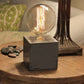 Cement Squared Base Table Lighting with Bare Bulb Vintage Style 1 Light Bedside Mini Table Lamp Clearhalo 'Lamps' 'Table Lamps' Lighting' 678306