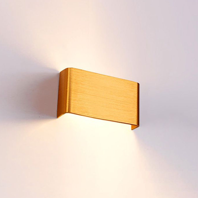 6"/10" Dia Rectangle Wall Light Minimalism Metal LED Living Room Wall Washer Lamp in Black/Silver, Warm/White Lighting Clearhalo 'Cast Iron' 'Glass' 'Industrial' 'Modern wall lights' 'Modern' 'Tiffany' 'Traditional wall lights' 'Wall Lamps & Sconces' 'Wall Lights' Lighting' 678464