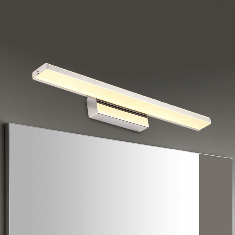 16.5"/20.5" Dia Slim Vanity Lighting Minimalism Acrylic LED Silver Wall Sconce Lamp in Warm/White Light for Bathroom Clearhalo 'Cast Iron' 'Glass' 'Industrial' 'Modern wall lights' 'Modern' 'Tiffany' 'Traditional wall lights' 'Vanity Lights' 'Wall Lights' Lighting' 678517