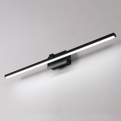 Black/White Linear Vanity Light Modernist 16"/19.5" W LED Aluminum Wall Light Fixture in Warm/White Light Black Clearhalo 'Cast Iron' 'Glass' 'Industrial' 'Modern wall lights' 'Modern' 'Tiffany' 'Traditional wall lights' 'Vanity Lights' 'Wall Lights' Lighting' 678524