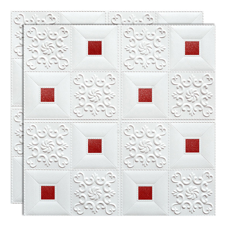 Modern Wall Paneling Foam 3D Embossed Peel and Stick Wall Panel Red Clearhalo 'Flooring 'Home Improvement' 'home_improvement' 'home_improvement_wall_paneling' 'Wall Paneling' 'wall_paneling' 'Walls & Ceilings' Walls and Ceiling' 6785608