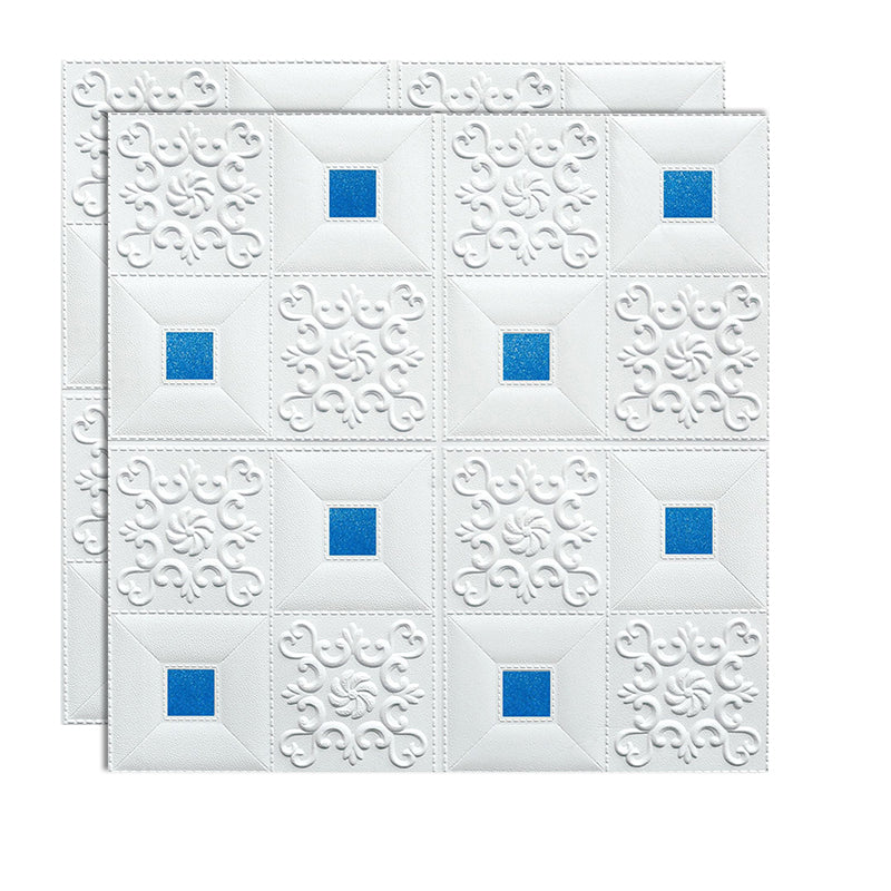 Modern Wall Paneling Foam 3D Embossed Peel and Stick Wall Panel Blue Clearhalo 'Flooring 'Home Improvement' 'home_improvement' 'home_improvement_wall_paneling' 'Wall Paneling' 'wall_paneling' 'Walls & Ceilings' Walls and Ceiling' 6785616