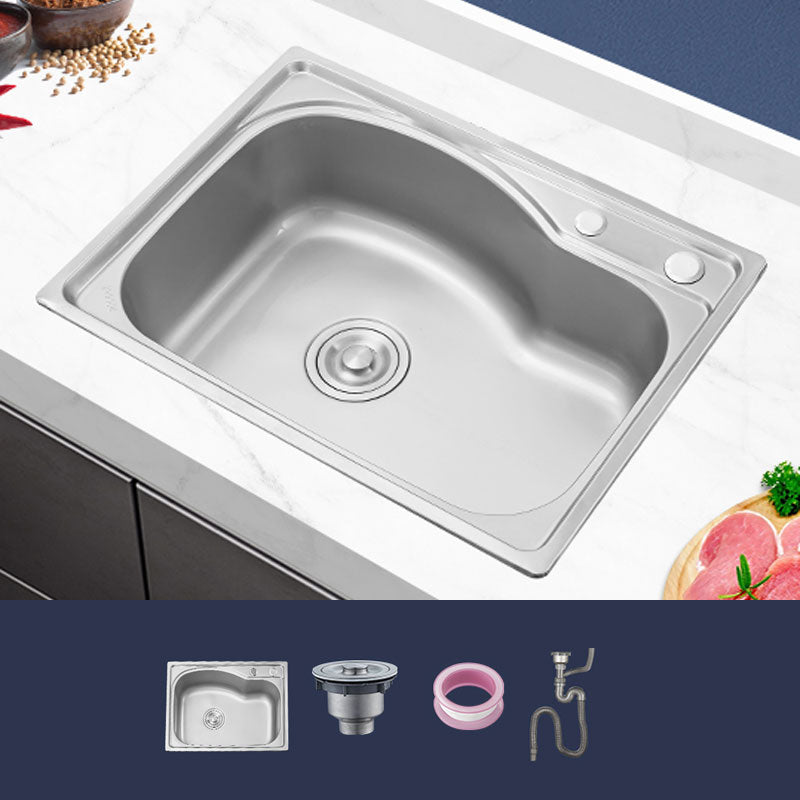 Contemporary Style Kitchen Sink Noise-cancelling Design Drop-In Kitchen Sink 23"L x 17"W x 7"H Sink Only None Clearhalo 'Home Improvement' 'home_improvement' 'home_improvement_kitchen_sinks' 'Kitchen Remodel & Kitchen Fixtures' 'Kitchen Sinks & Faucet Components' 'Kitchen Sinks' 'kitchen_sinks' 6785841