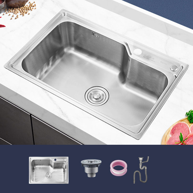 Contemporary Style Kitchen Sink Noise-cancelling Design Drop-In Kitchen Sink Sink Only None Clearhalo 'Home Improvement' 'home_improvement' 'home_improvement_kitchen_sinks' 'Kitchen Remodel & Kitchen Fixtures' 'Kitchen Sinks & Faucet Components' 'Kitchen Sinks' 'kitchen_sinks' 6785843