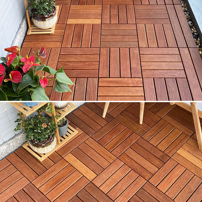 Tradition Teak Floor Tile Water Resistant Click Lock Wooden Floor for Living Room Clearhalo 'Flooring 'Hardwood Flooring' 'hardwood_flooring' 'Home Improvement' 'home_improvement' 'home_improvement_hardwood_flooring' Walls and Ceiling' 6785902