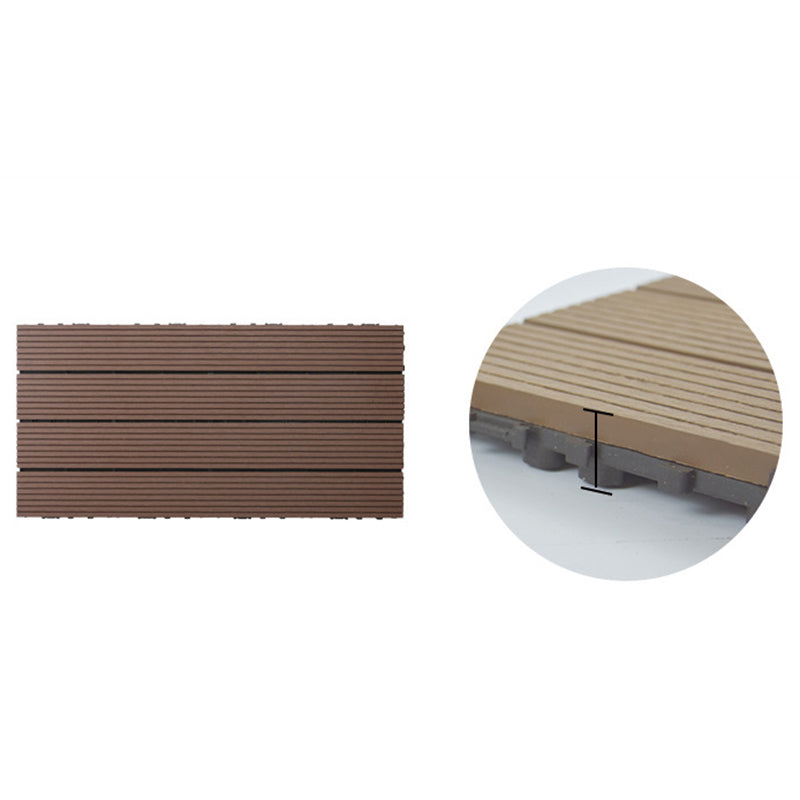 Wire Brushed Wood Floor Tile Click Lock Engineered Wood for Patio Garden Clearhalo 'Flooring 'Hardwood Flooring' 'hardwood_flooring' 'Home Improvement' 'home_improvement' 'home_improvement_hardwood_flooring' Walls and Ceiling' 6785935