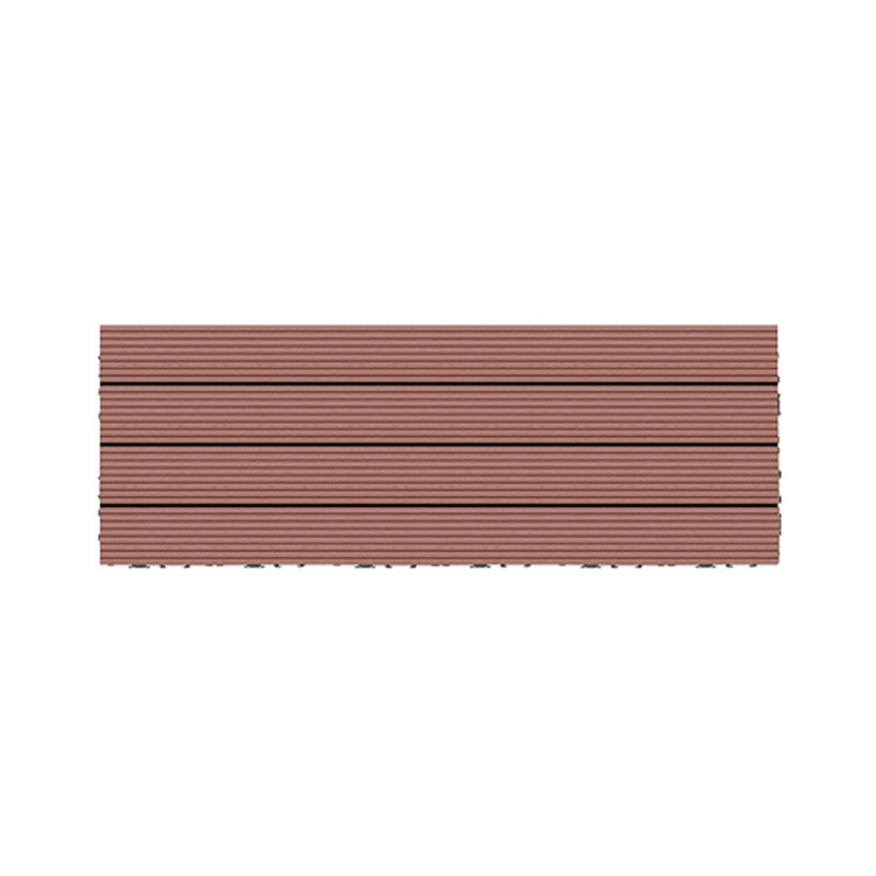 Wire Brushed Wood Floor Tile Click Lock Engineered Wood for Patio Garden Red Wood 12"L x 35"W Clearhalo 'Flooring 'Hardwood Flooring' 'hardwood_flooring' 'Home Improvement' 'home_improvement' 'home_improvement_hardwood_flooring' Walls and Ceiling' 6785936