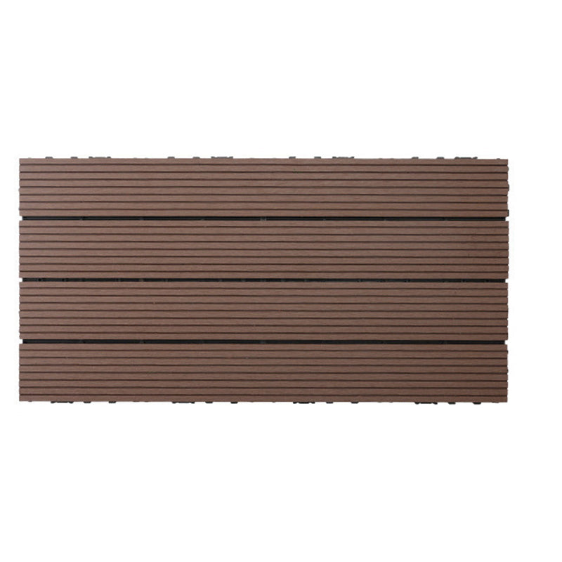 Wire Brushed Wood Floor Tile Click Lock Engineered Wood for Patio Garden Dark Coffee 1' x 2' Clearhalo 'Flooring 'Hardwood Flooring' 'hardwood_flooring' 'Home Improvement' 'home_improvement' 'home_improvement_hardwood_flooring' Walls and Ceiling' 6785938