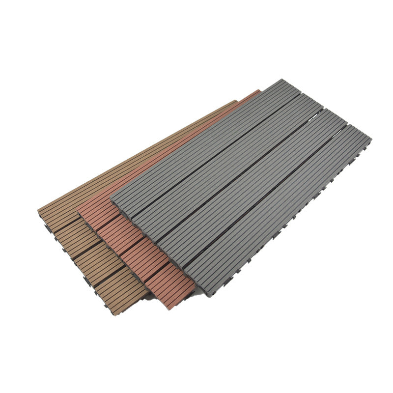 Wire Brushed Wood Floor Tile Click Lock Engineered Wood for Patio Garden Clearhalo 'Flooring 'Hardwood Flooring' 'hardwood_flooring' 'Home Improvement' 'home_improvement' 'home_improvement_hardwood_flooring' Walls and Ceiling' 6785939
