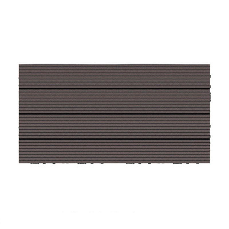 Wire Brushed Wood Floor Tile Click Lock Engineered Wood for Patio Garden Chocolate 1' x 2' Clearhalo 'Flooring 'Hardwood Flooring' 'hardwood_flooring' 'Home Improvement' 'home_improvement' 'home_improvement_hardwood_flooring' Walls and Ceiling' 6785945