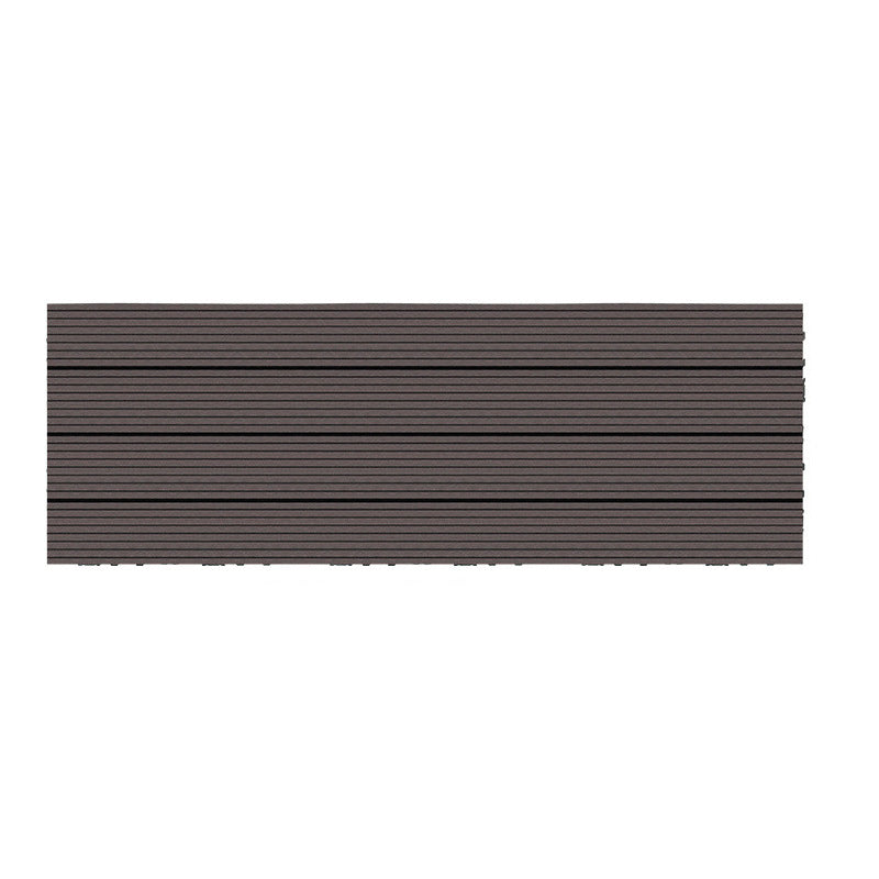Wire Brushed Wood Floor Tile Click Lock Engineered Wood for Patio Garden Chocolate 12"L x 35"W Clearhalo 'Flooring 'Hardwood Flooring' 'hardwood_flooring' 'Home Improvement' 'home_improvement' 'home_improvement_hardwood_flooring' Walls and Ceiling' 6785947