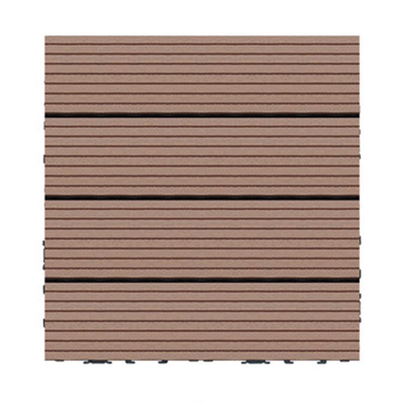 Wire Brushed Wood Floor Tile Click Lock Engineered Wood for Patio Garden Brown 12" x 12" Clearhalo 'Flooring 'Hardwood Flooring' 'hardwood_flooring' 'Home Improvement' 'home_improvement' 'home_improvement_hardwood_flooring' Walls and Ceiling' 6785949
