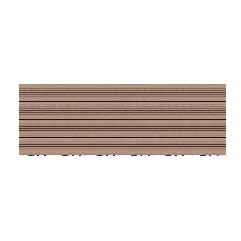 Wire Brushed Wood Floor Tile Click Lock Engineered Wood for Patio Garden Brown 12"L x 35"W Clearhalo 'Flooring 'Hardwood Flooring' 'hardwood_flooring' 'Home Improvement' 'home_improvement' 'home_improvement_hardwood_flooring' Walls and Ceiling' 6785953