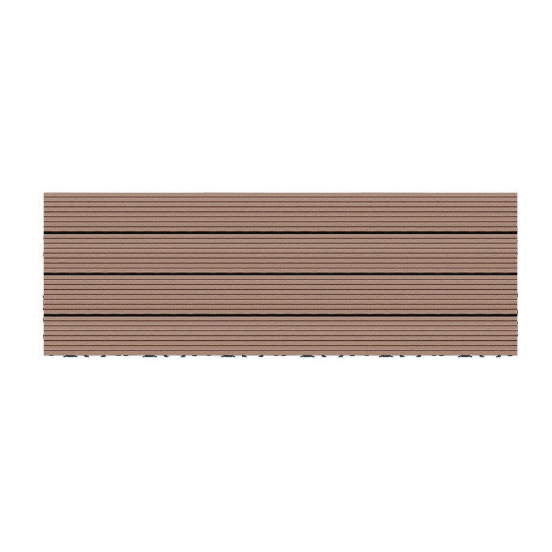 Wire Brushed Wood Floor Tile Click Lock Engineered Wood for Patio Garden Brown 12"L x 35"W Clearhalo 'Flooring 'Hardwood Flooring' 'hardwood_flooring' 'Home Improvement' 'home_improvement' 'home_improvement_hardwood_flooring' Walls and Ceiling' 6785953