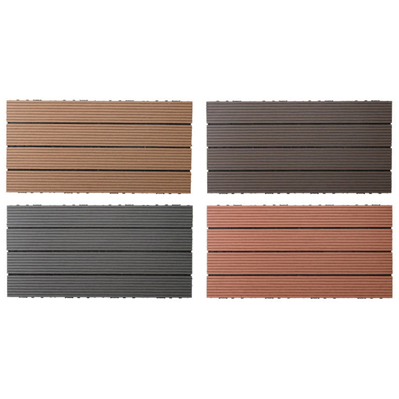 Wire Brushed Wood Floor Tile Click Lock Engineered Wood for Patio Garden Clearhalo 'Flooring 'Hardwood Flooring' 'hardwood_flooring' 'Home Improvement' 'home_improvement' 'home_improvement_hardwood_flooring' Walls and Ceiling' 6785954