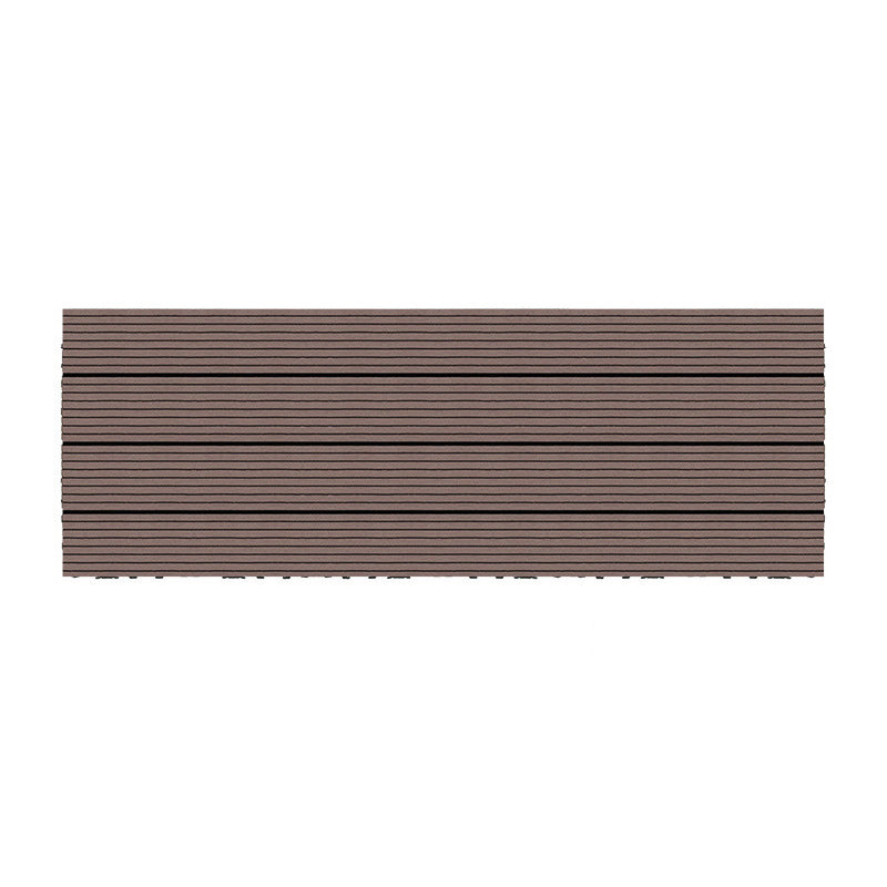 Wire Brushed Wood Floor Tile Click Lock Engineered Wood for Patio Garden Dark Coffee 12"L x 35"W Clearhalo 'Flooring 'Hardwood Flooring' 'hardwood_flooring' 'Home Improvement' 'home_improvement' 'home_improvement_hardwood_flooring' Walls and Ceiling' 6785956